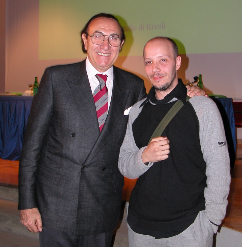 Davide Galli con Pippo Baudo, presentazione video FACIS su  restauro digitale del carosello 1971